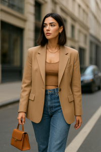 **"2025 की ट्रेंडिंग गर्ल्स फैशन: ओवरसाइज़्ड ब्लेज़र के साथ स्ट्रीट स्टाइल लुक"**